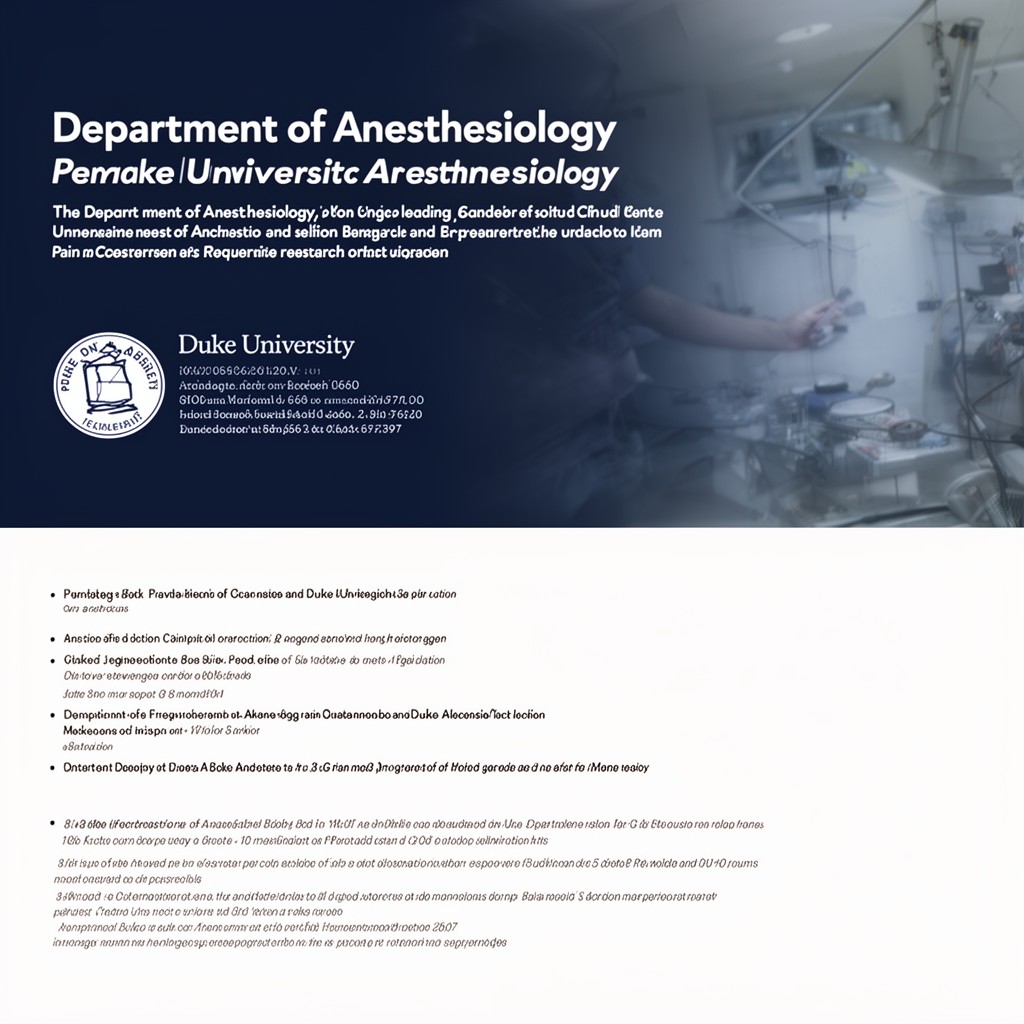 AI-generated illustration of Department of Anesthesiology, Duke University