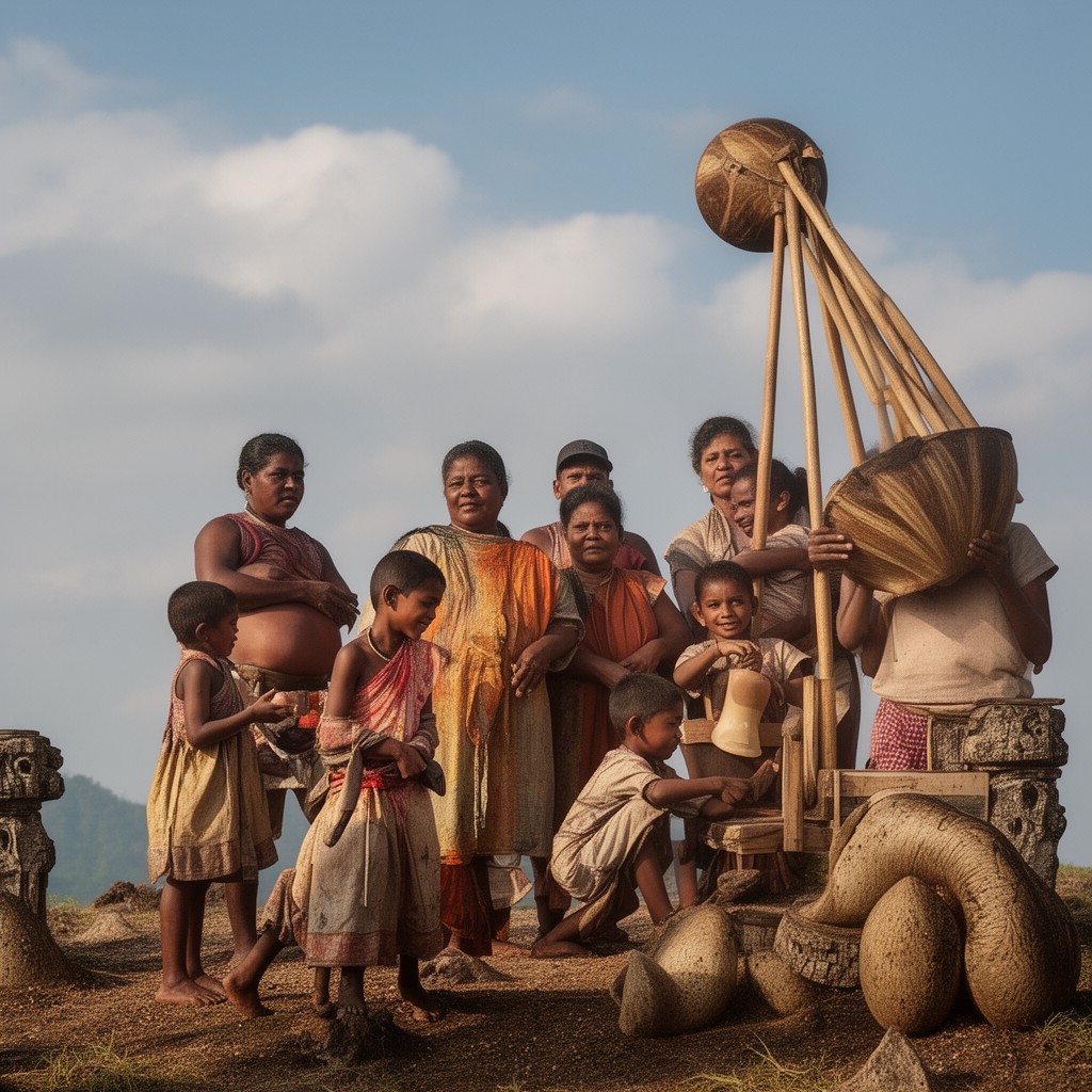 AI-generated illustration of Sinhalese people