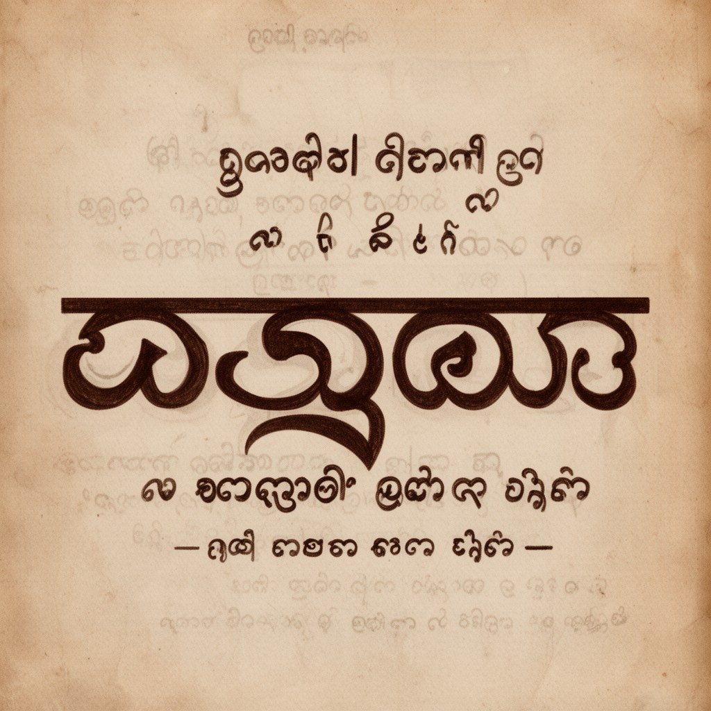 AI-generated illustration of Sinhala script