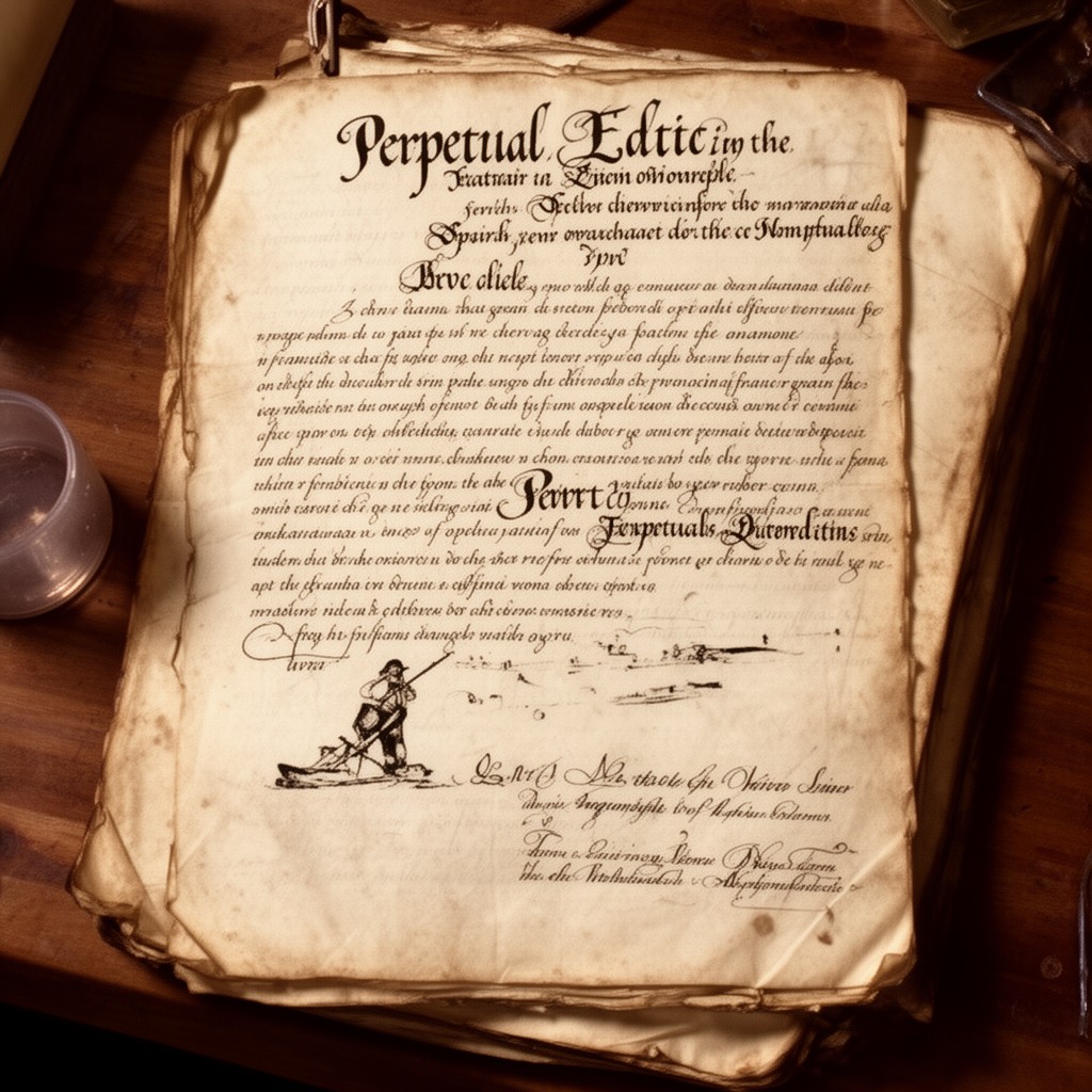 AI-generated illustration of Perpetual Edict (1577)