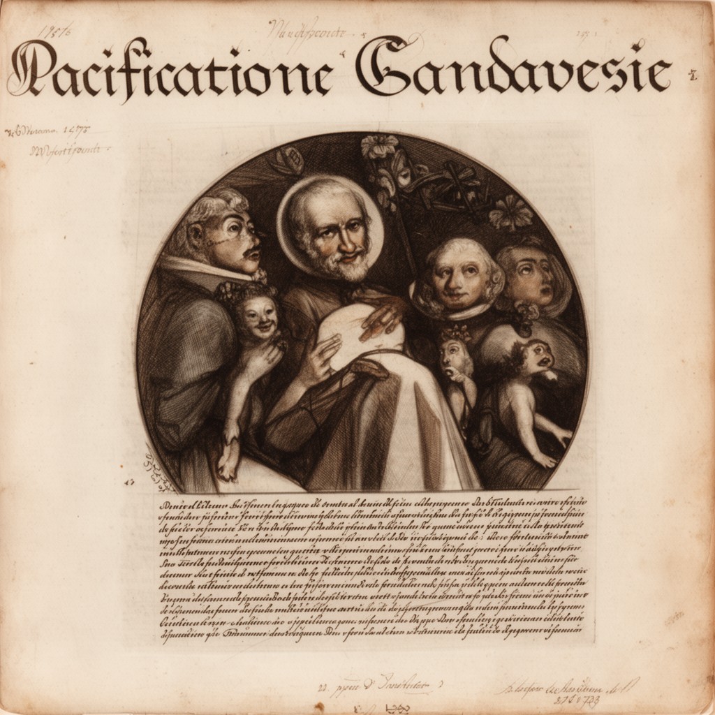 AI-generated illustration of Pacificatione Gandavensi