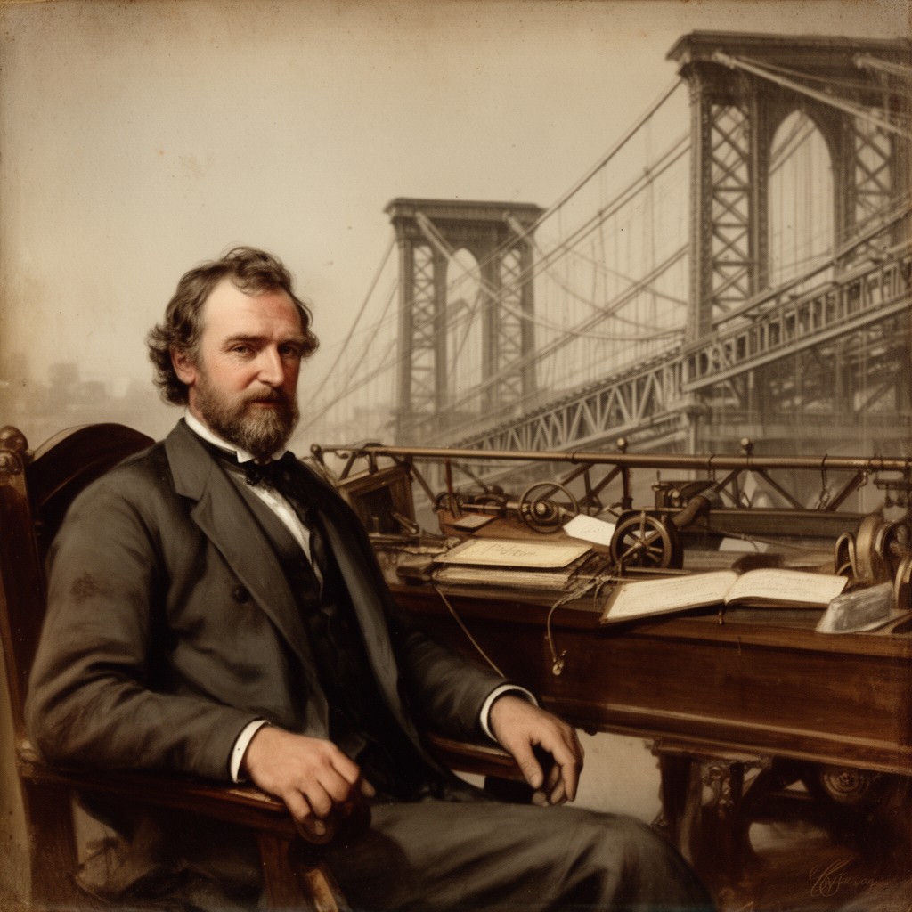 AI-generated illustration of John A. Roebling