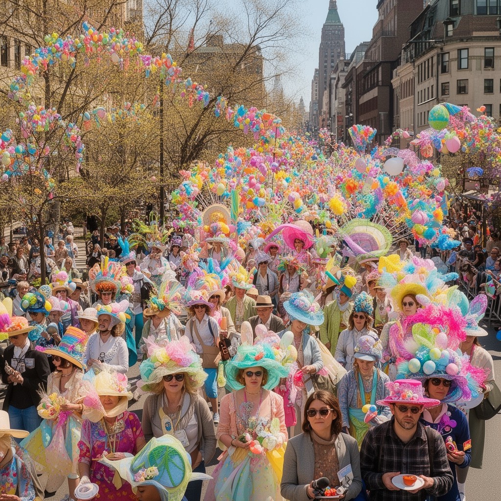 AI-generated illustration of Easter Parade and Bonnet Festival