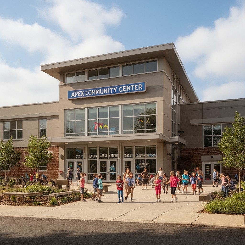 AI-generated illustration of Apex Community Center