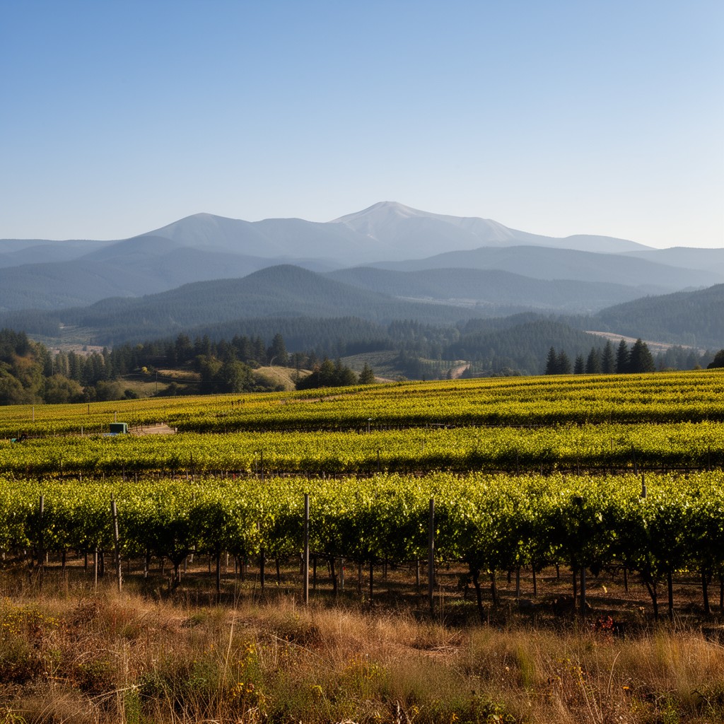 AI-generated illustration of Chehalem Mountains AVA