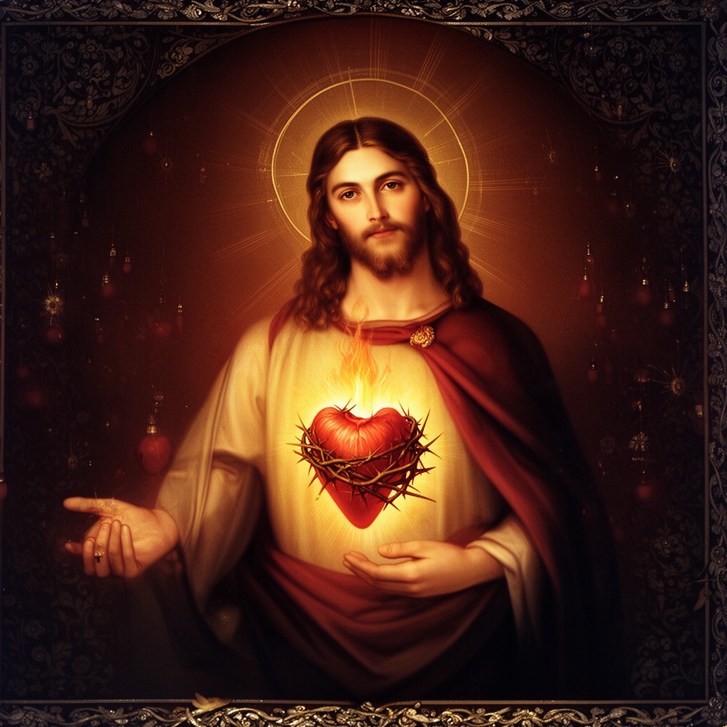 AI-generated illustration of Sacred Heart of Jesus
