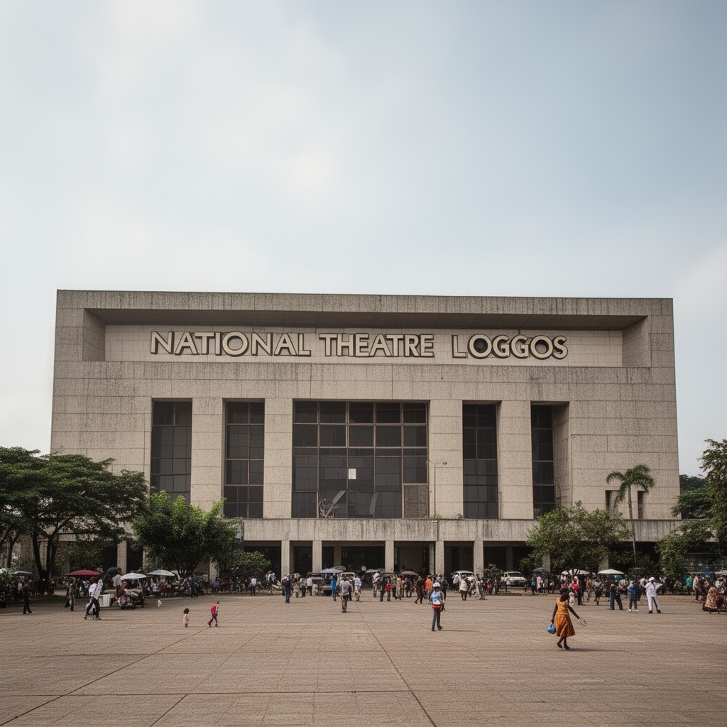 AI-generated illustration of National Theatre Lagos