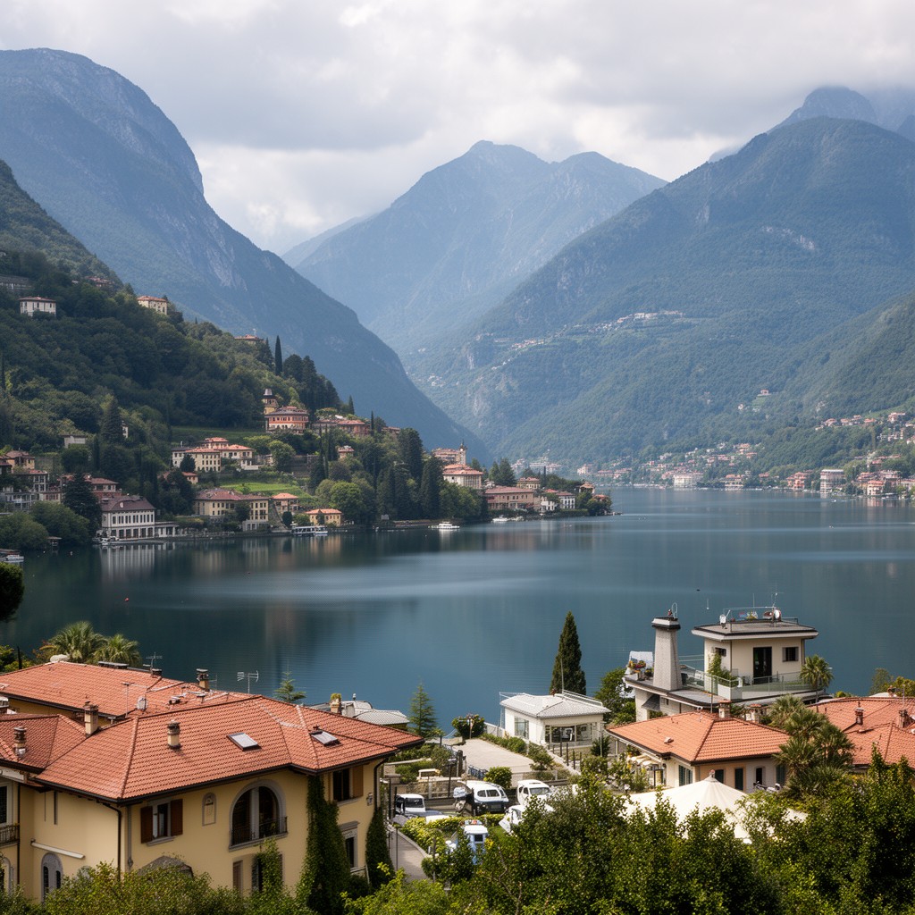 AI-generated illustration of Lake Como, Italy