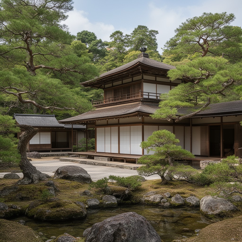 AI-generated illustration of Ginkaku-ji
