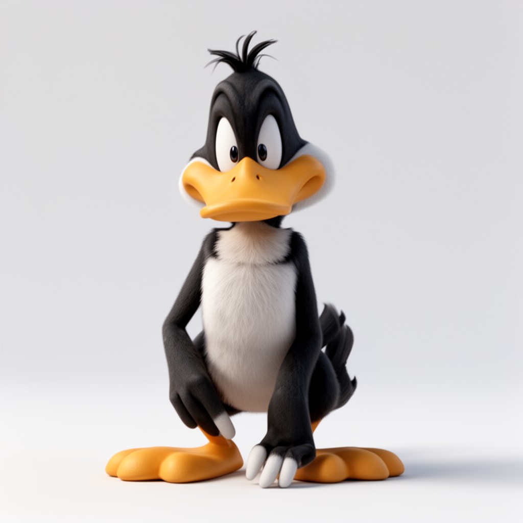 AI-generated illustration of Daffy Duck