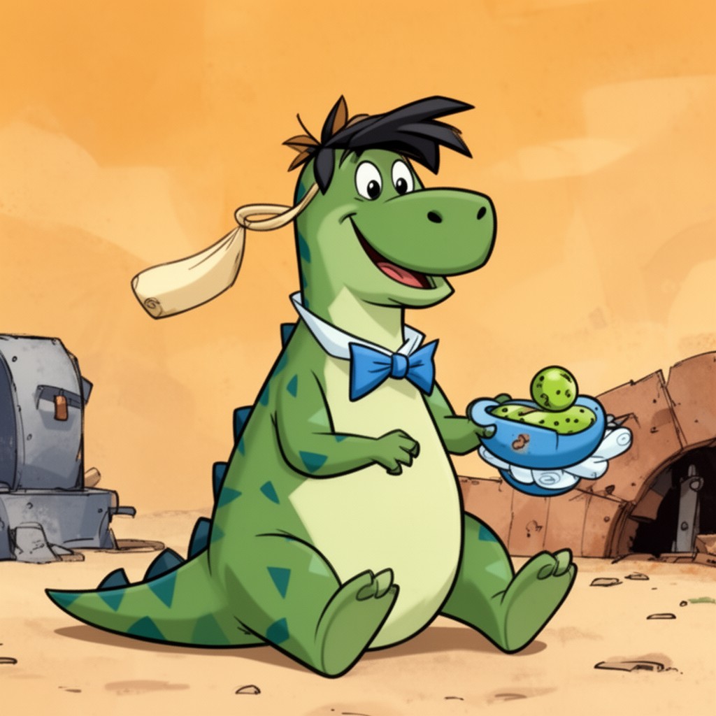 AI-generated illustration of Dino (The Flintstones)
