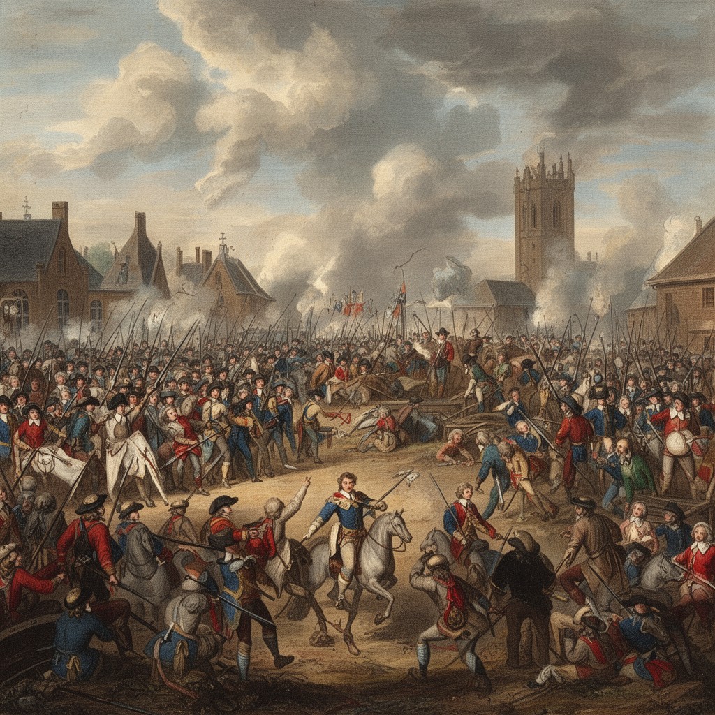 AI-generated illustration of Battle of Steinkirk (1692)