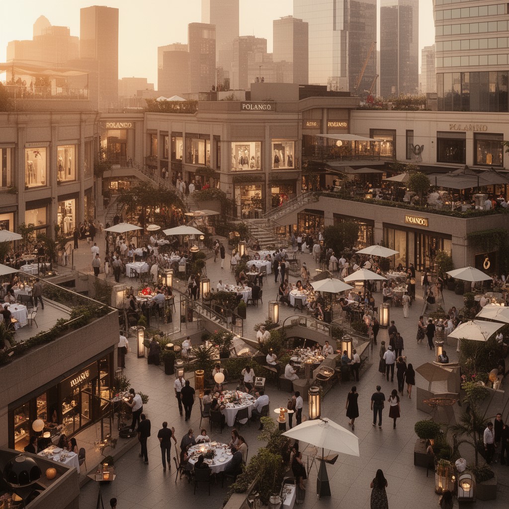 AI-generated illustration of Polanco luxury shopping district