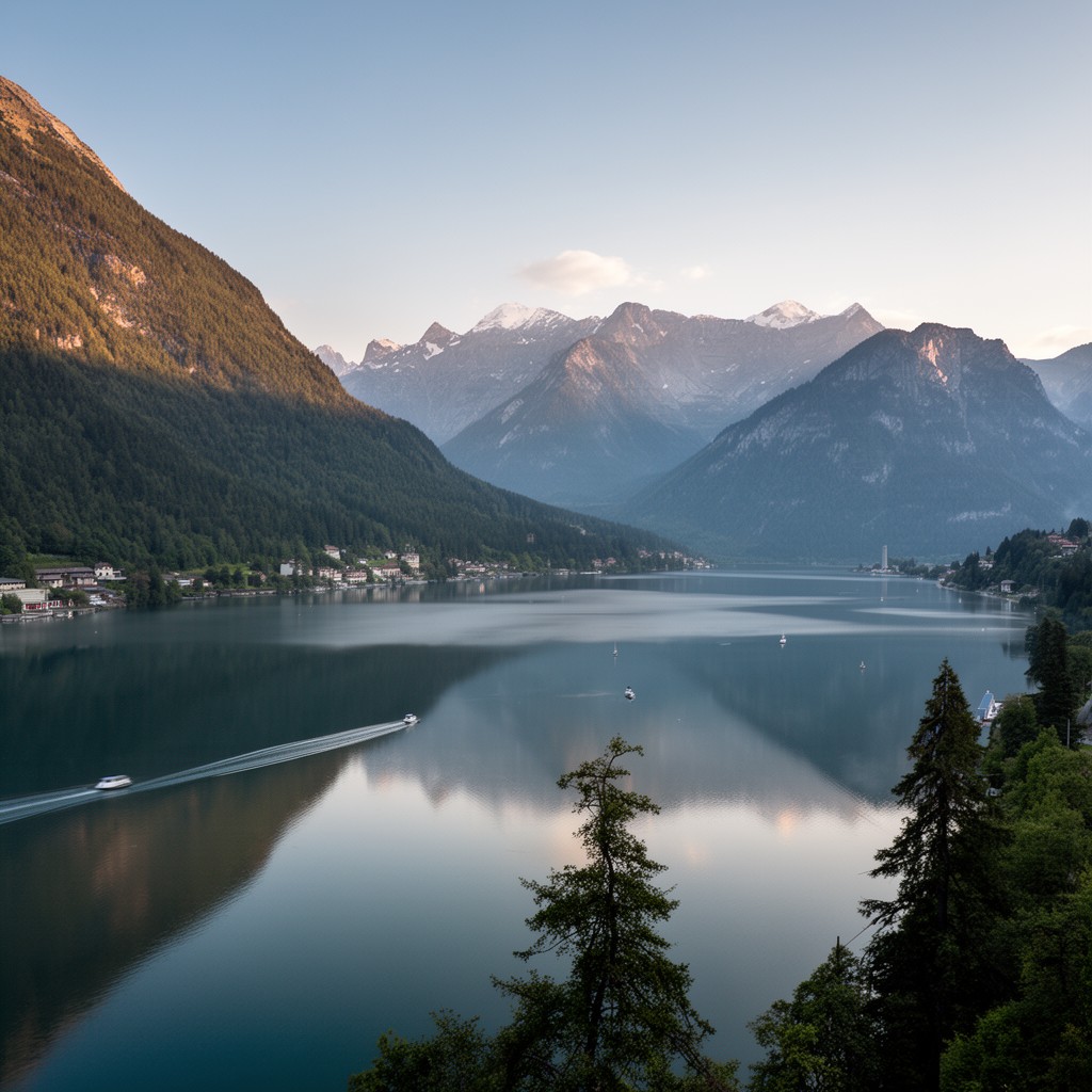 AI-generated illustration of Lake Bourget