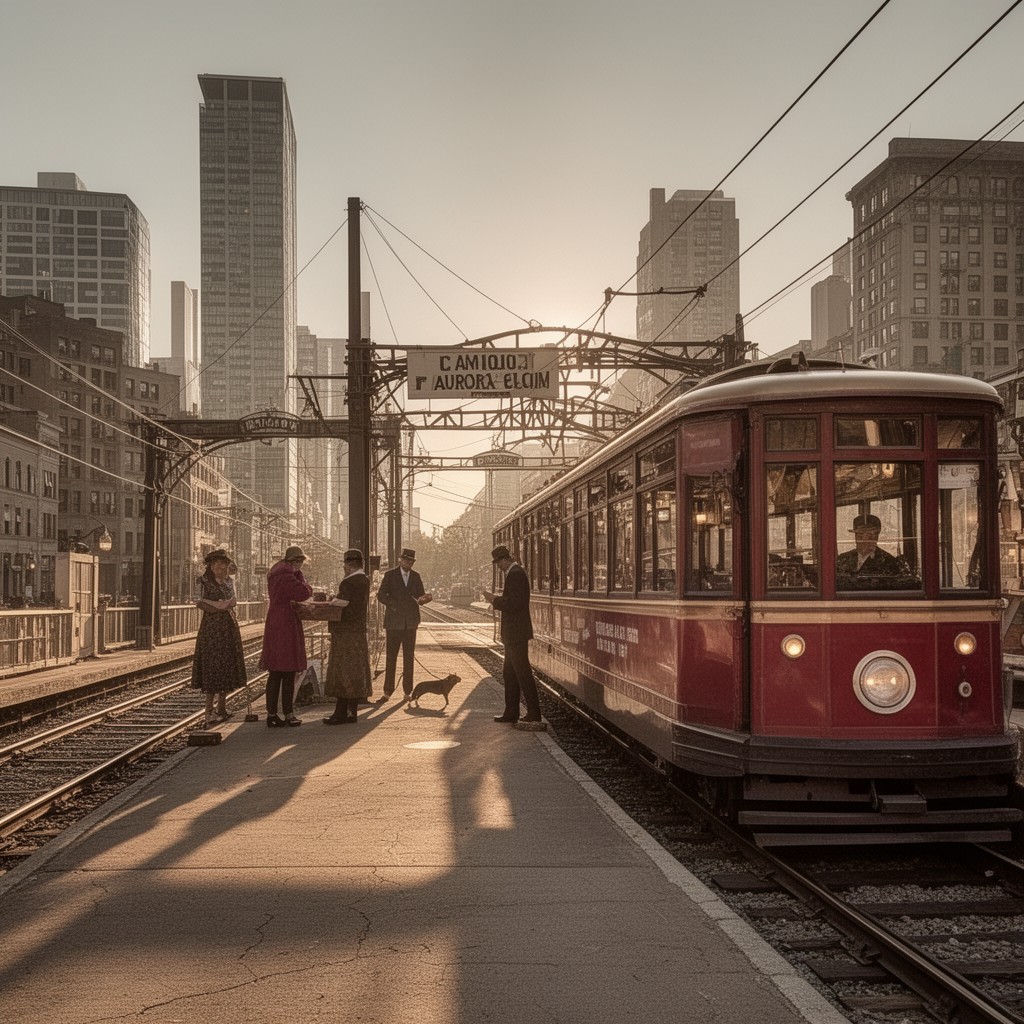 AI-generated illustration of Chicago Aurora and Elgin Railroad
