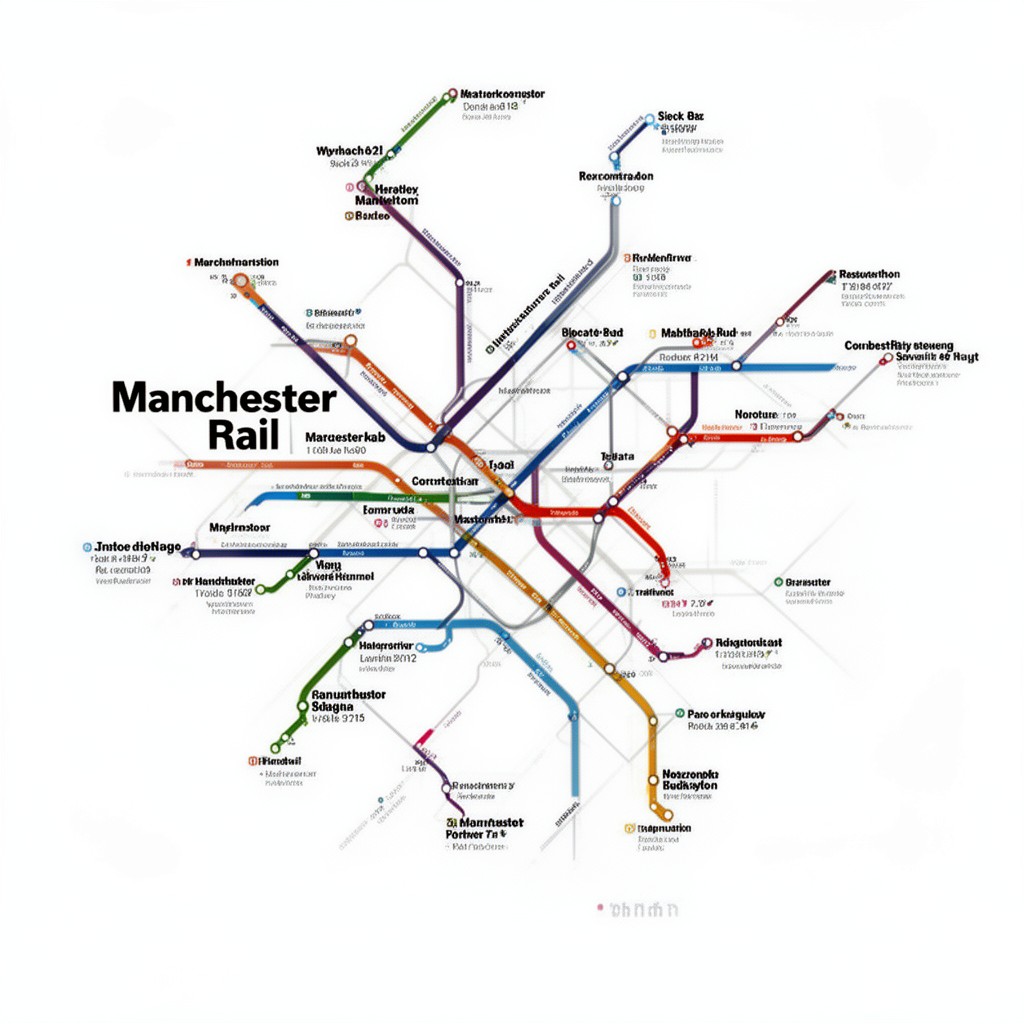 AI-generated illustration of Manchester rail network