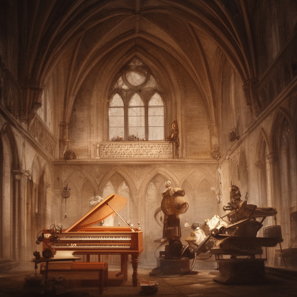 AI-generated illustration of Toccata and Fugue in D minor, BWV 565