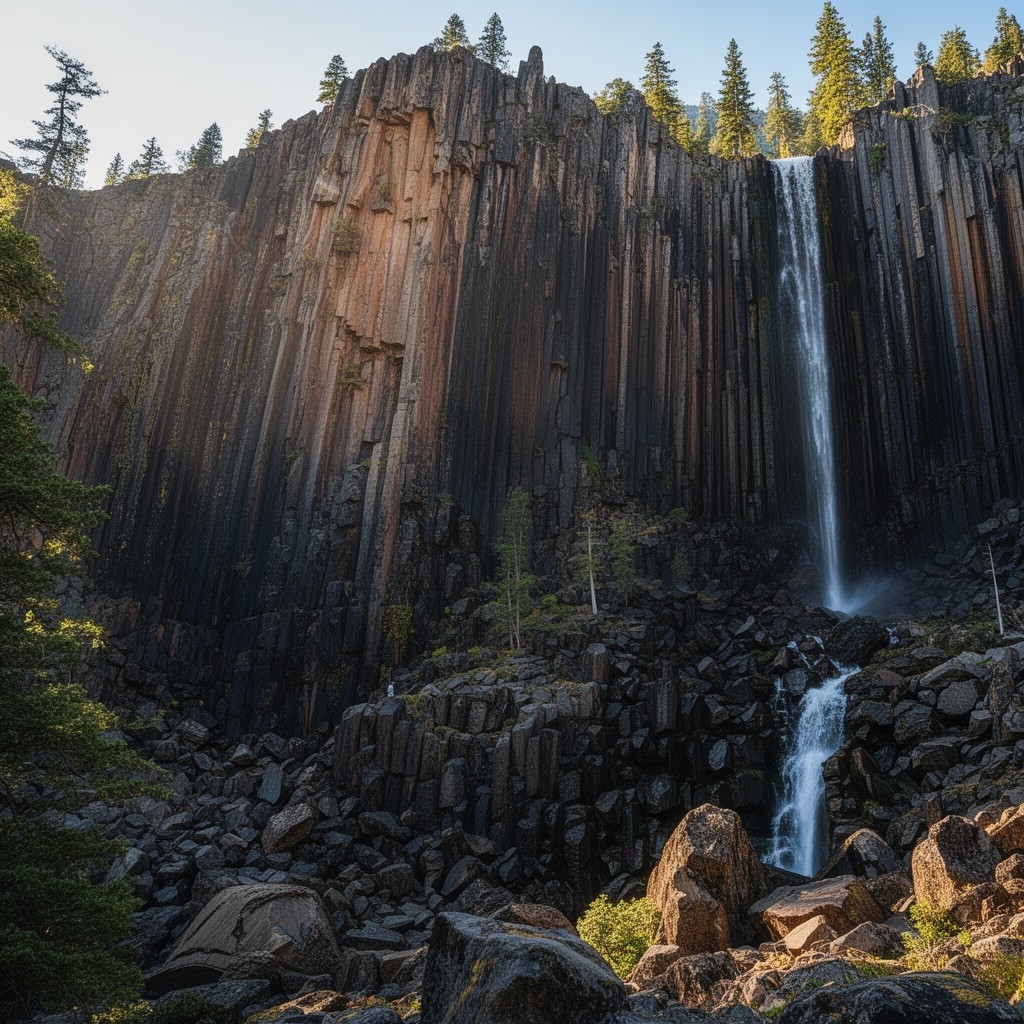 AI-generated illustration of Devils Postpile National Monument