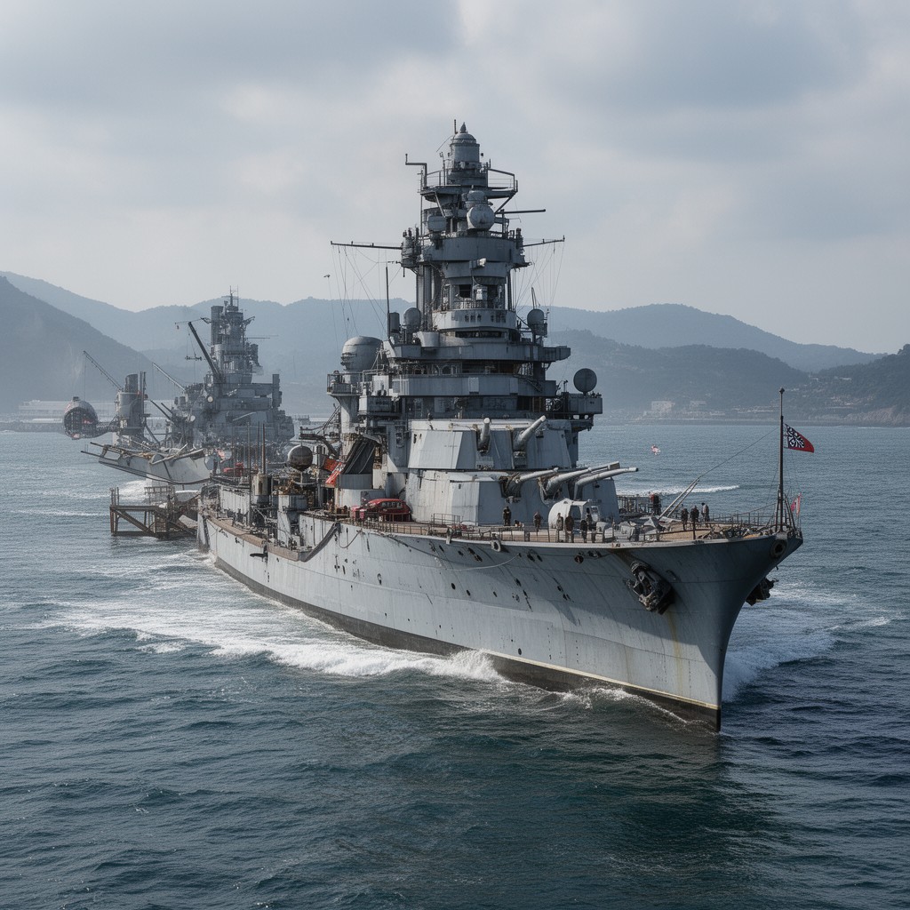 AI-generated illustration of German battleship Gneisenau