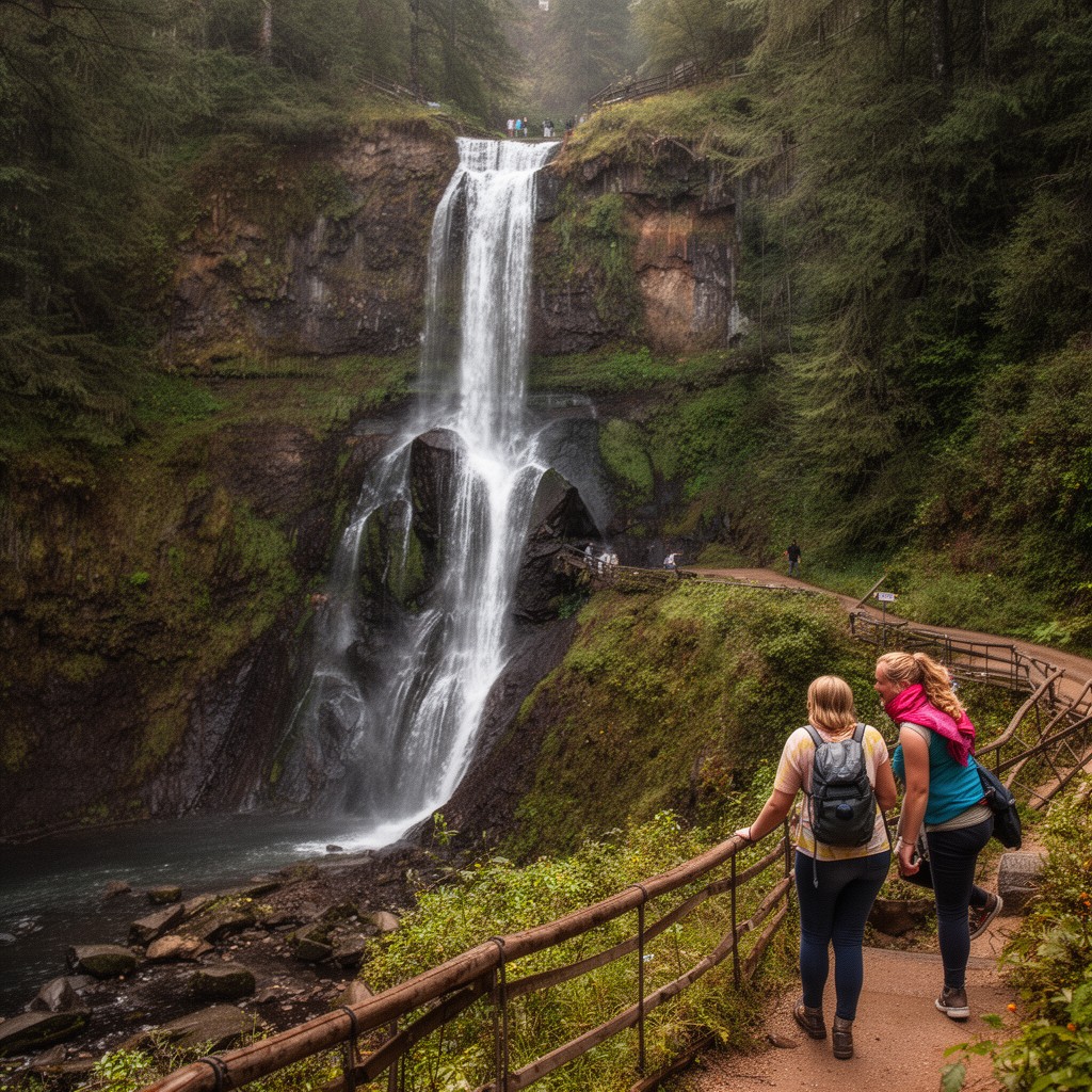 AI-generated illustration of Bridal Veil Falls (Oregon)