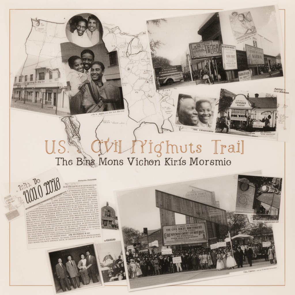 AI-generated illustration of U.S. Civil Rights Trail