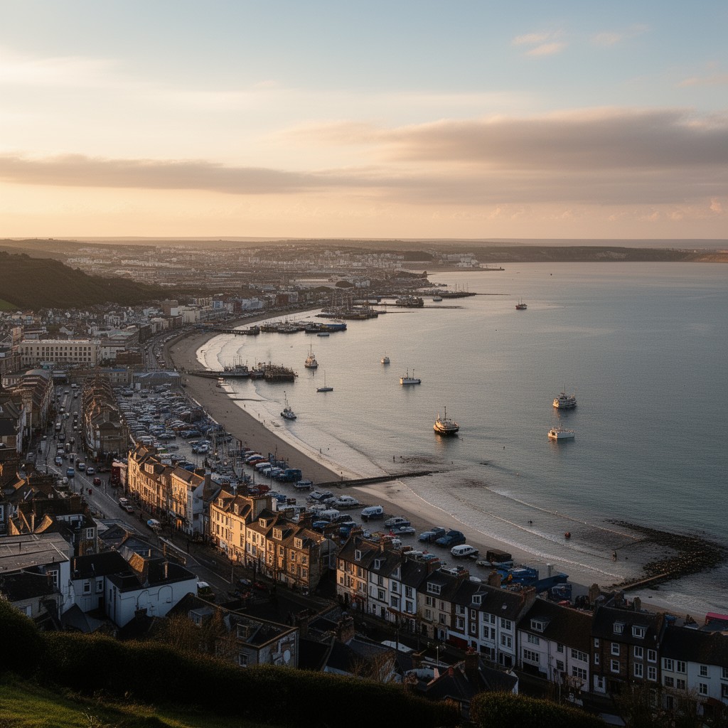 AI-generated illustration of South Coast of England