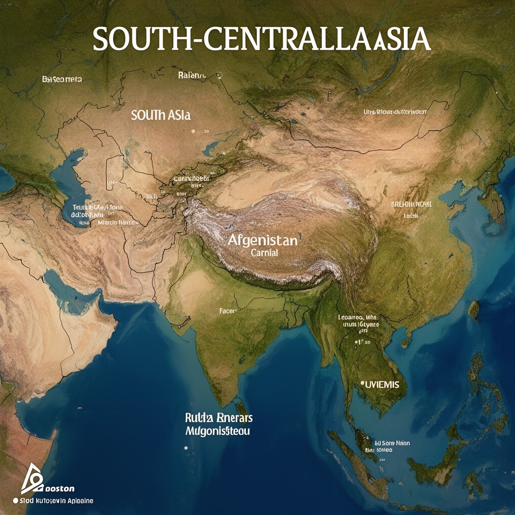 AI-generated illustration of South-Central Asia