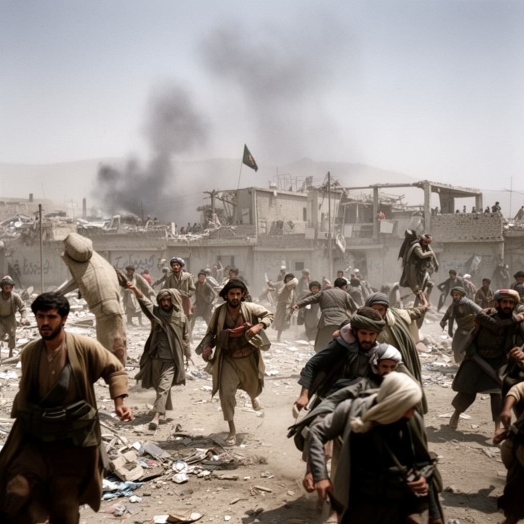 AI-generated illustration of Afghan Civil War