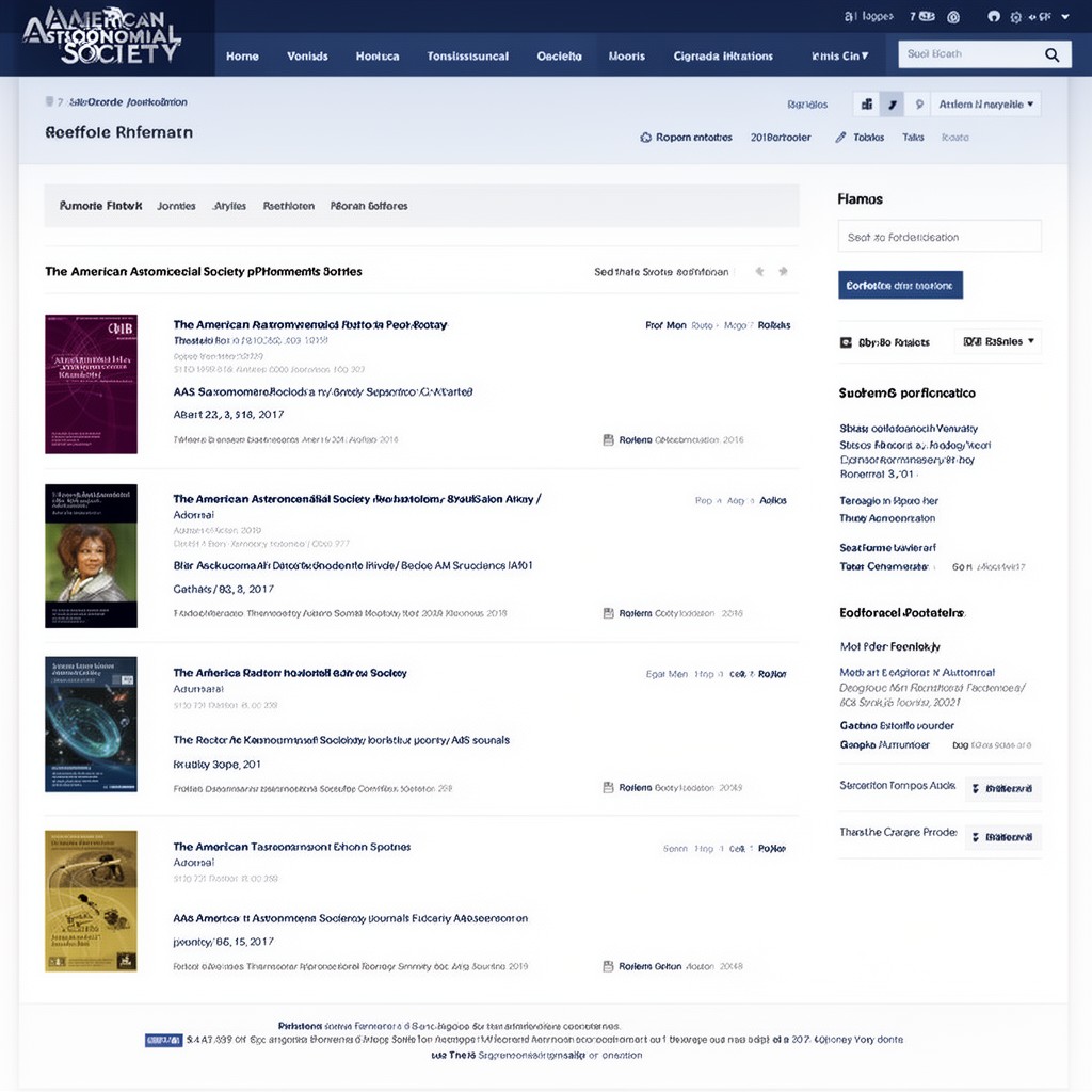 AI-generated illustration of American Astronomical Society publications portfolio