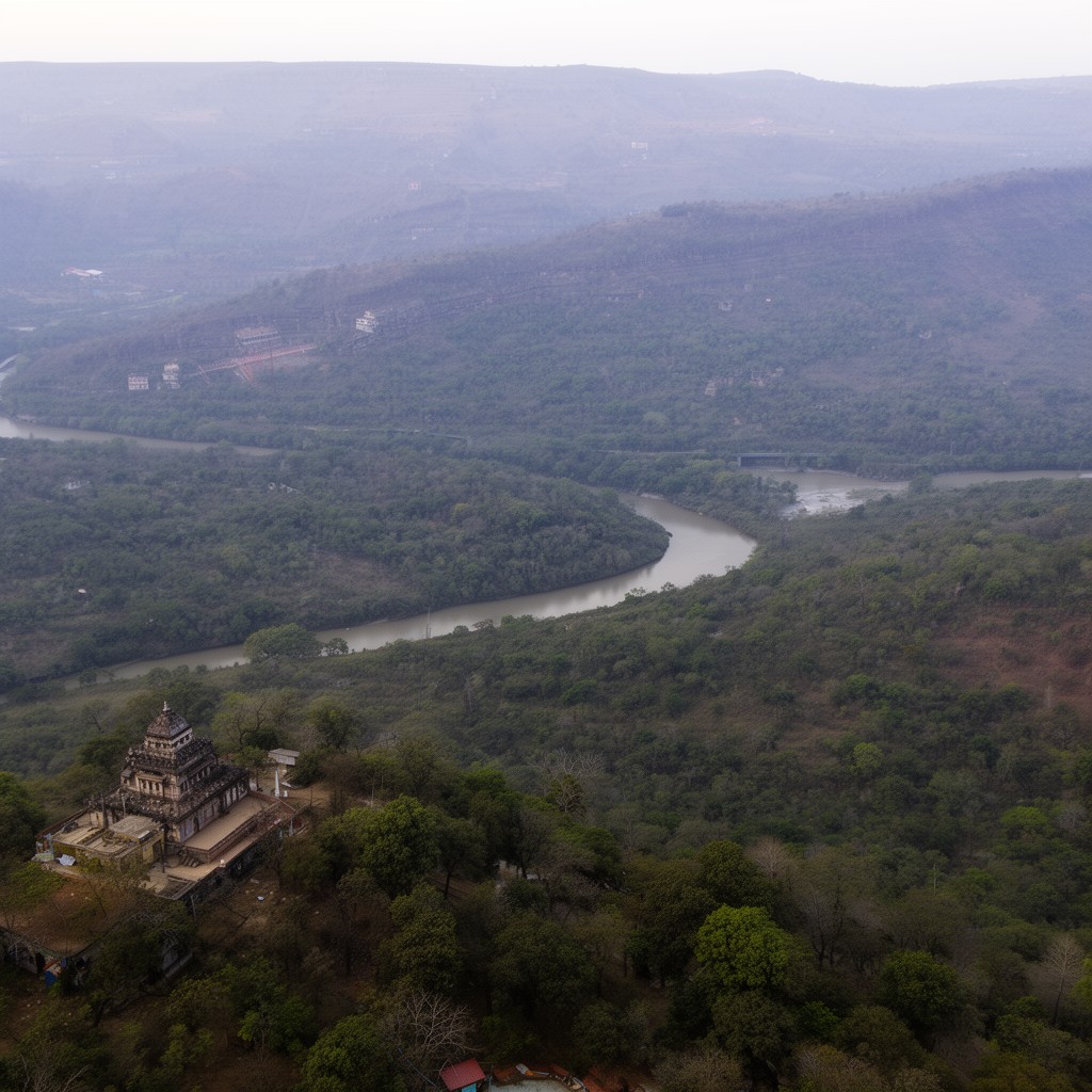 AI-generated illustration of Amarkantak Plateau