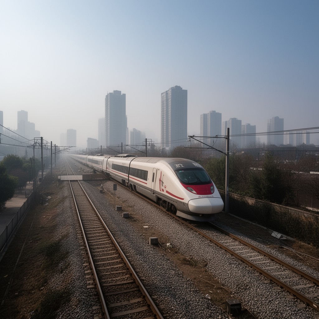 AI-generated illustration of Hefei–Wuhan Railway