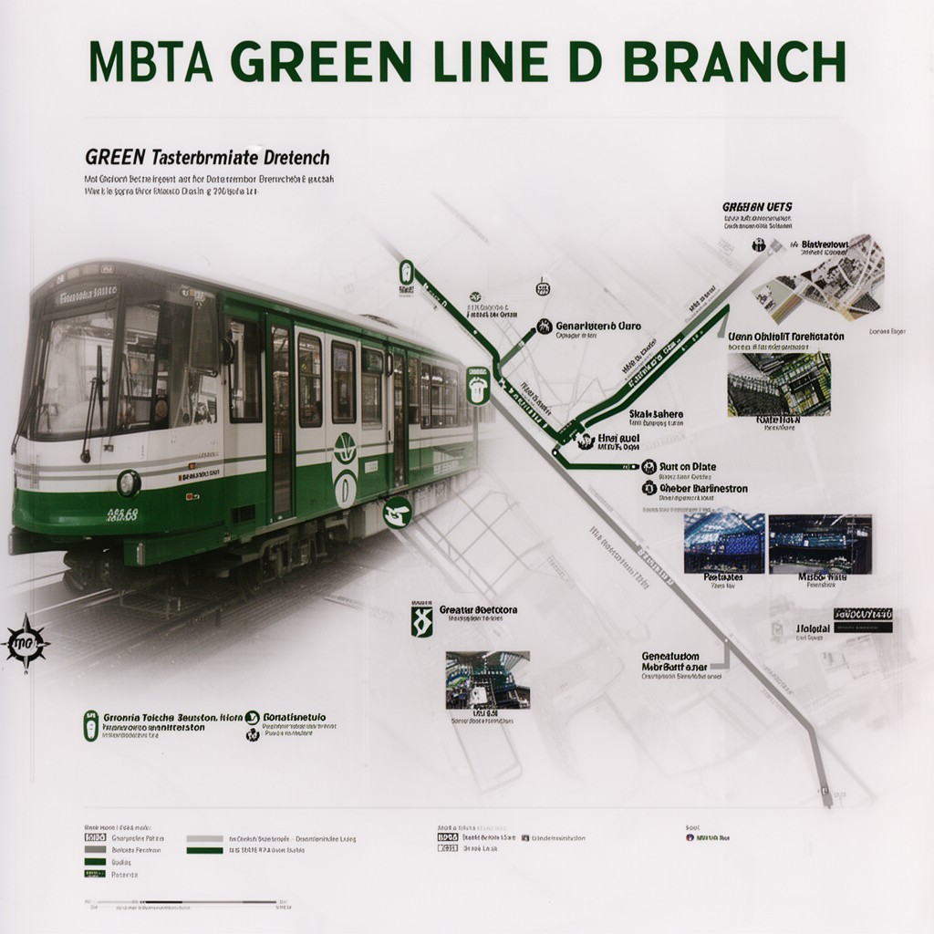 AI-generated illustration of MBTA Green Line D branch (nearby stations)