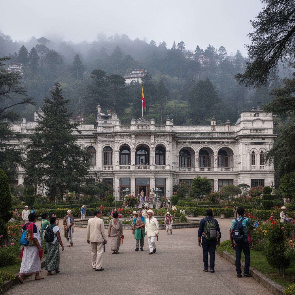 AI-generated illustration of Viceregal Lodge, Simla (summer residence)