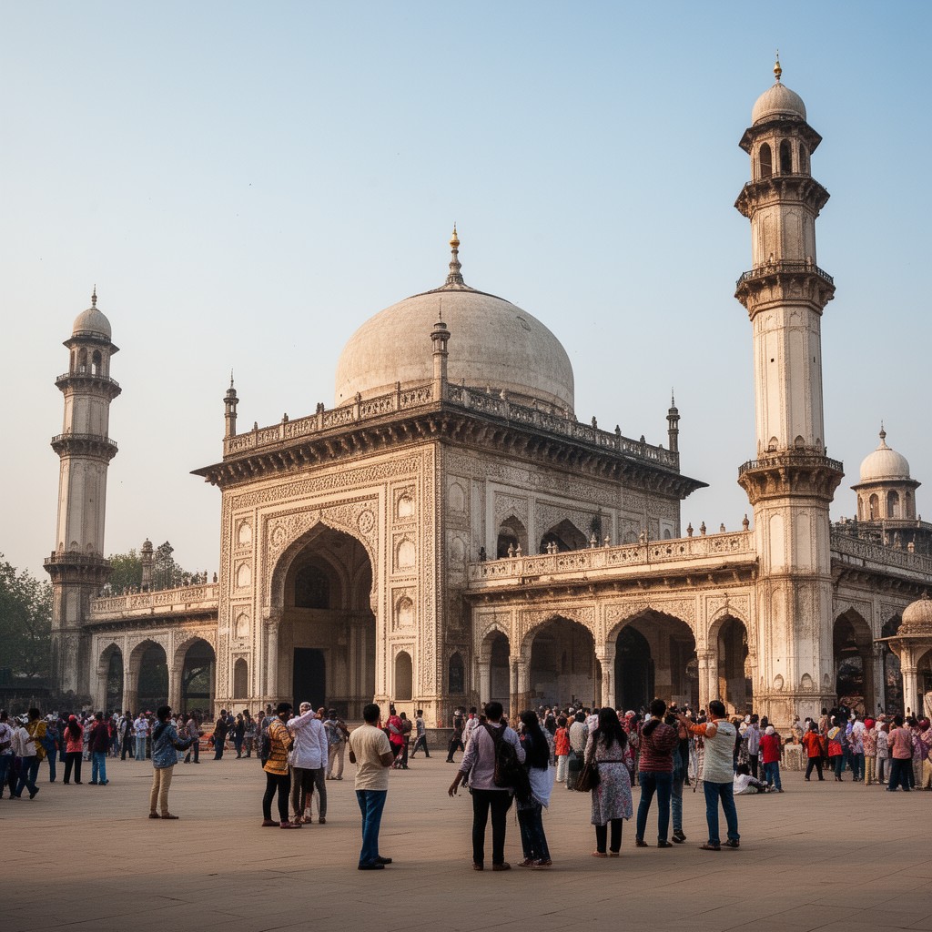 AI-generated illustration of Imambara complexes in Lucknow