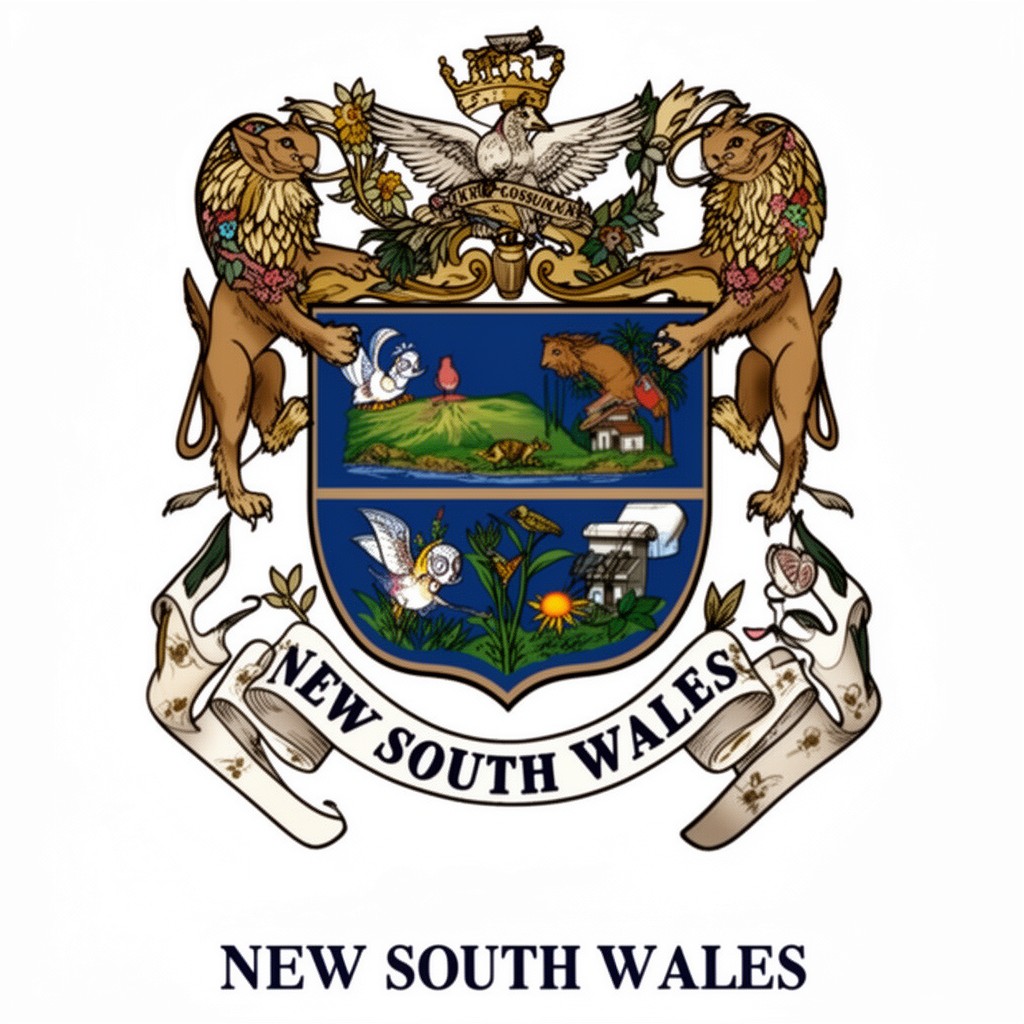AI-generated illustration of Coat of arms of New South Wales