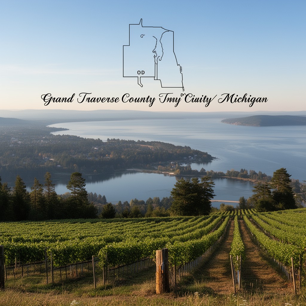 AI-generated illustration of Grand Traverse County, Michigan
