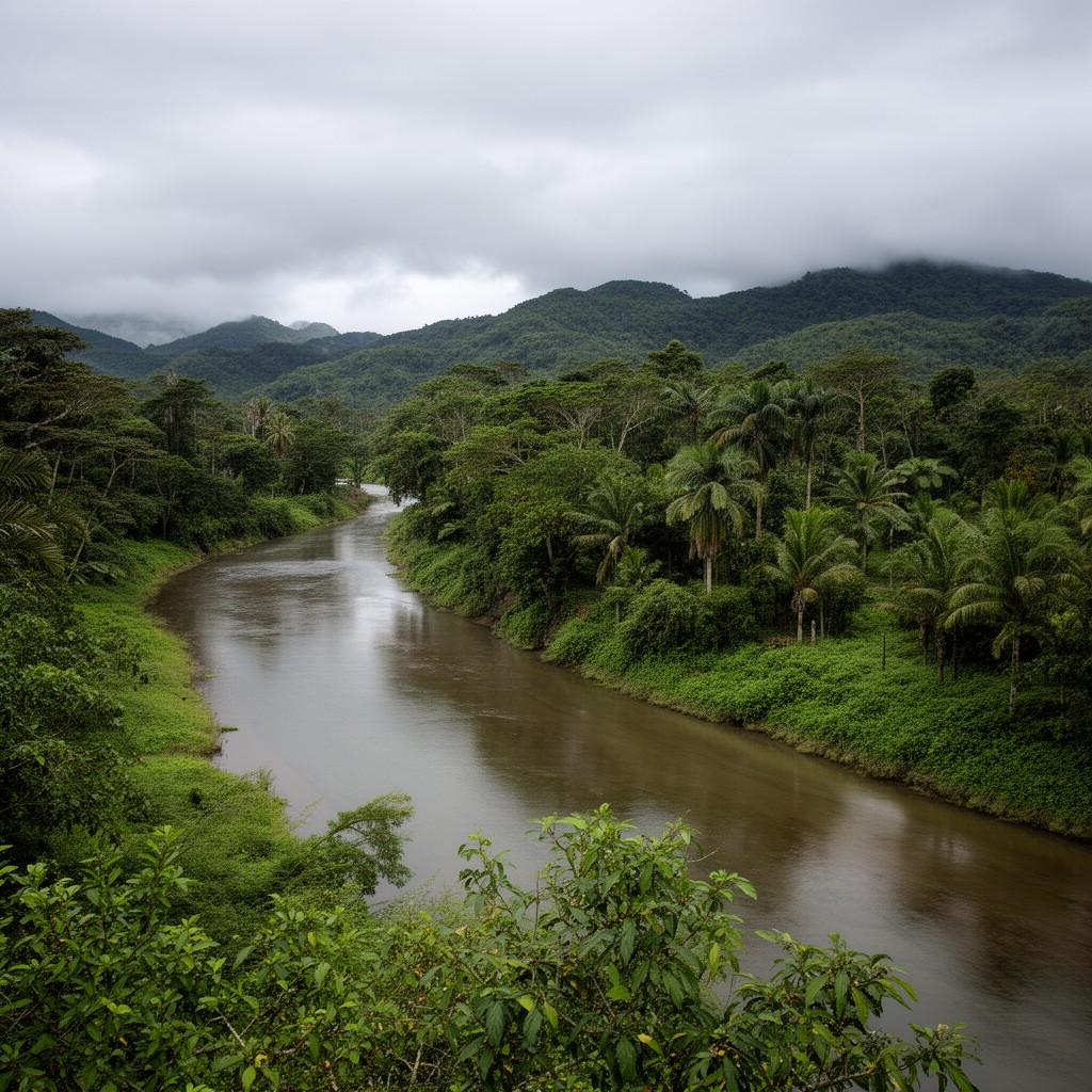 AI-generated illustration of Lungga River