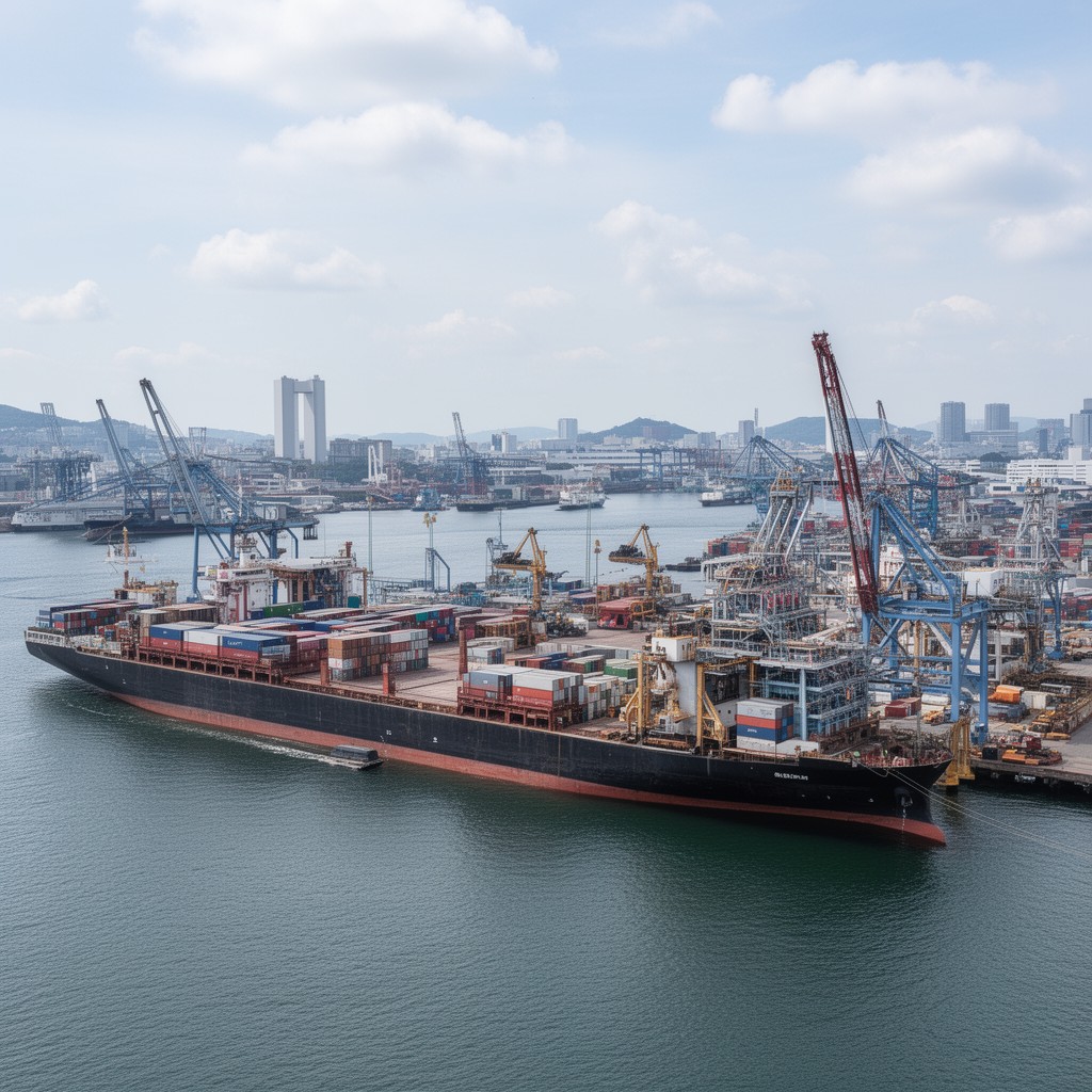 AI-generated illustration of Port of Sakai-Semboku