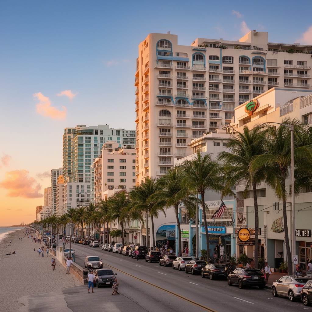 AI-generated illustration of Collins Avenue