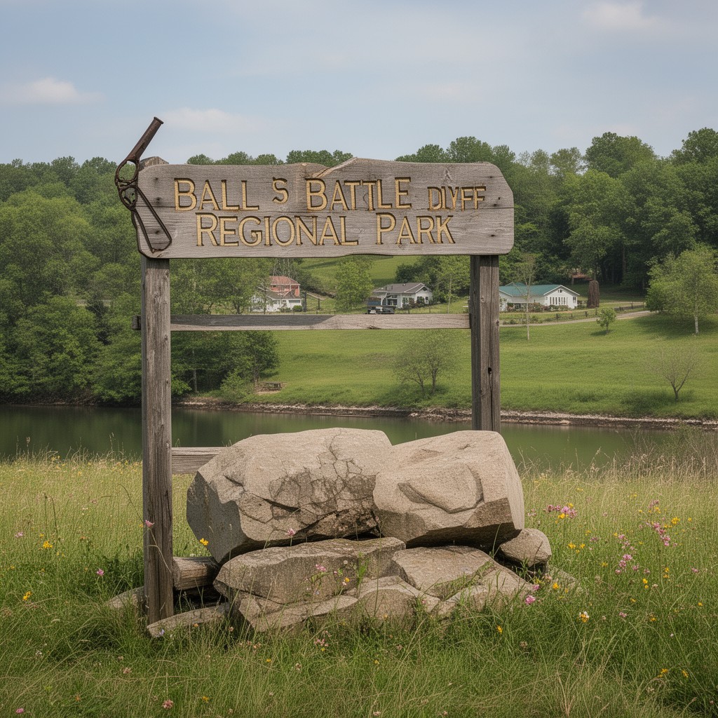 AI-generated illustration of Ball's Bluff Battlefield Regional Park