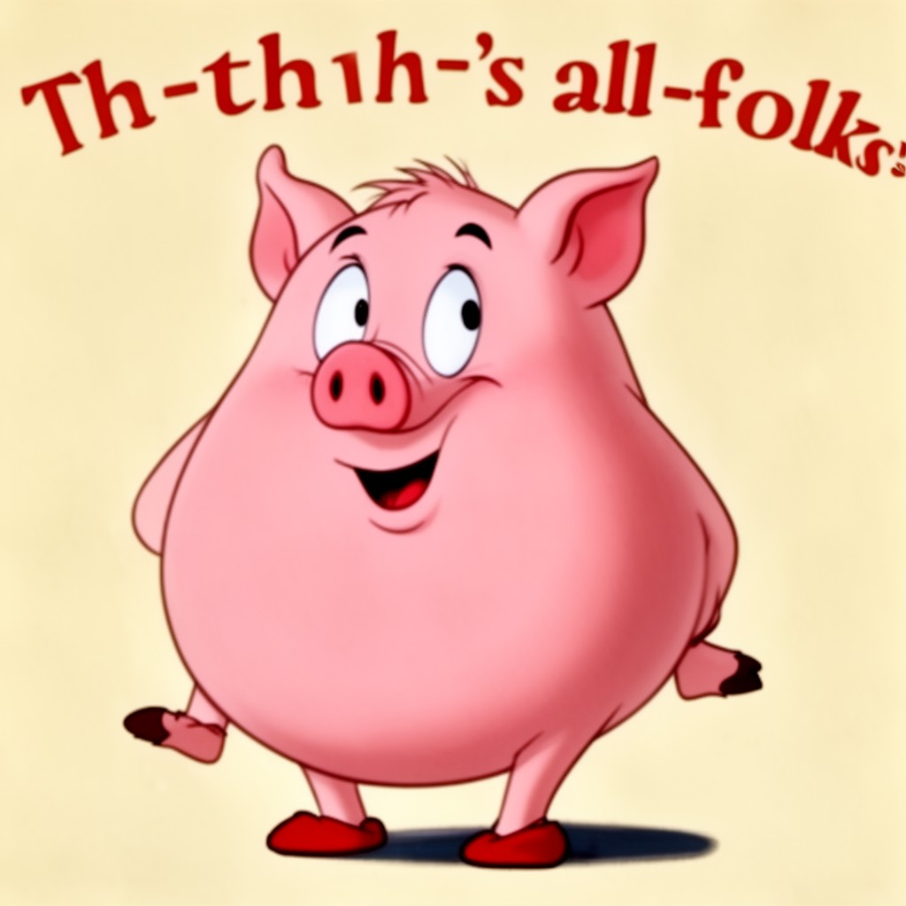 AI-generated illustration of Porky Pig