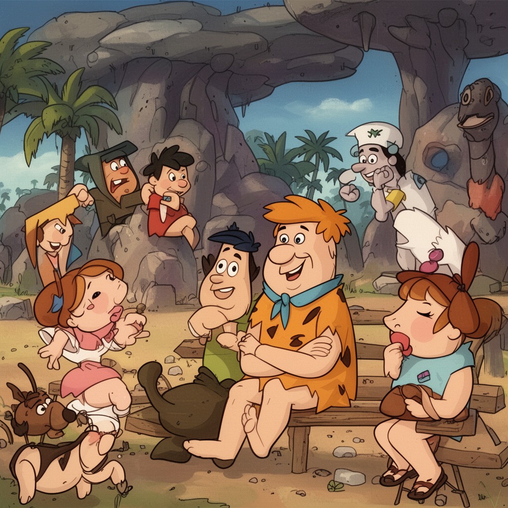AI-generated illustration of The Flintstones
