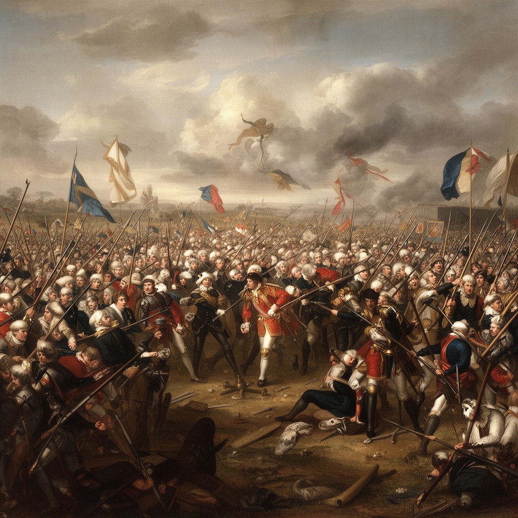 AI-generated illustration of Battle of Landen (Neerwinden) (1693)