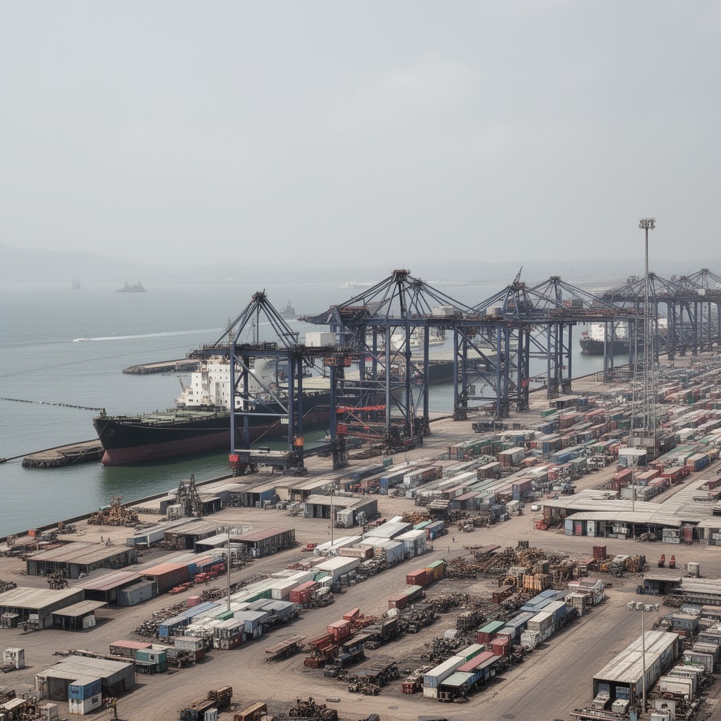AI-generated illustration of Apapa Port