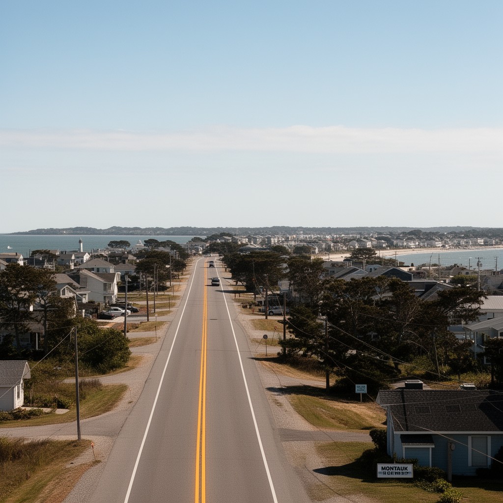 AI-generated illustration of Montauk Highway