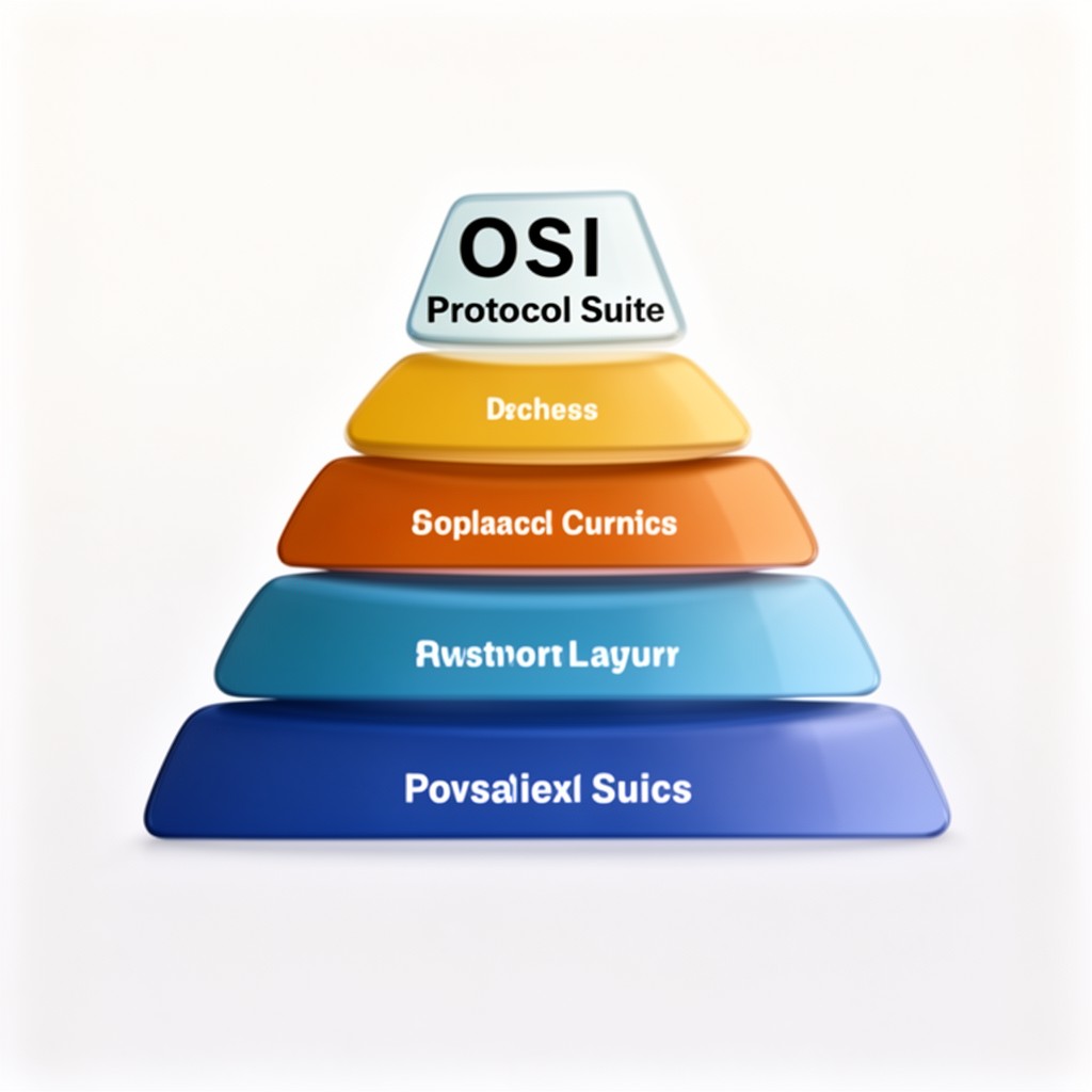 AI-generated illustration of OSI protocol suite