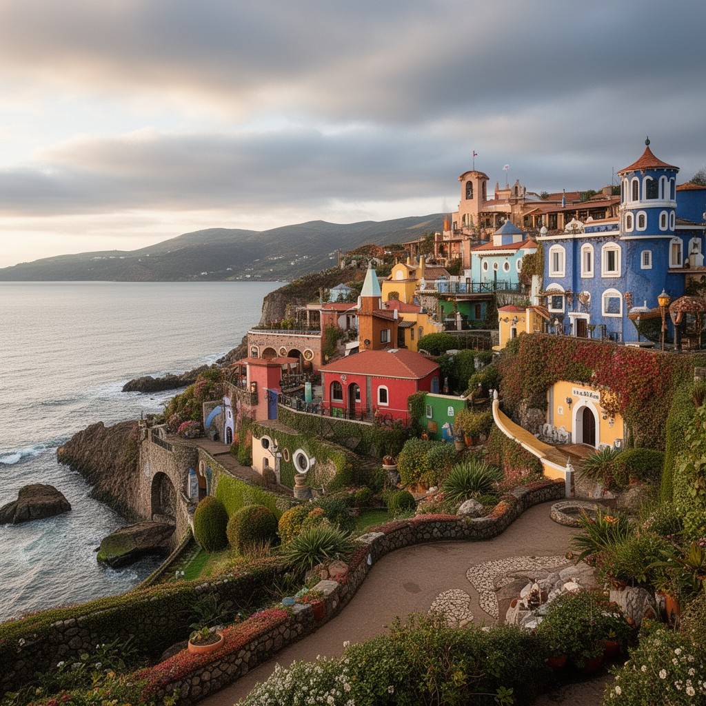 AI-generated illustration of Portmeirion
