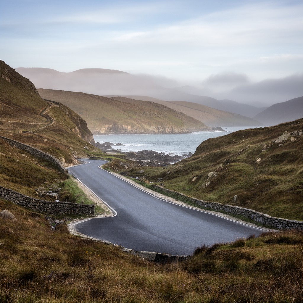 AI-generated illustration of A487 road