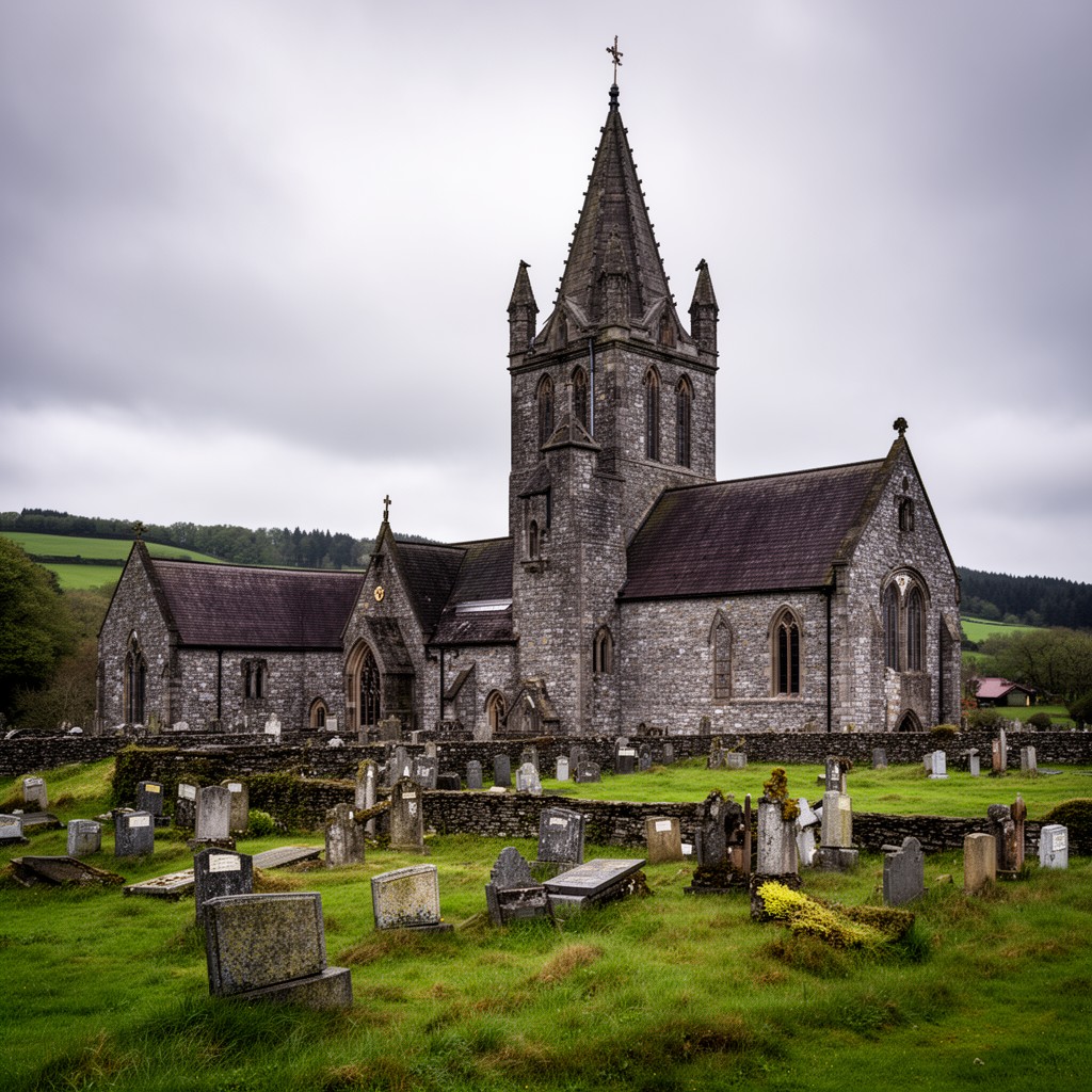 AI-generated illustration of St Michael’s Church, Penrhyndeudraeth