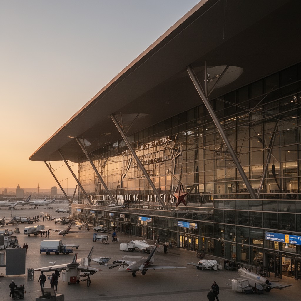 AI-generated illustration of Vienna International Airport